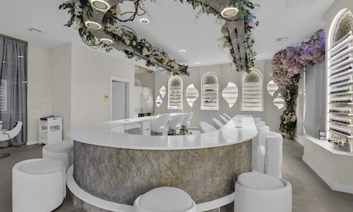 the inside of a nail spa